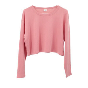 Sunday Best Top SZ M Waffle Knit Crop Soft Girl RelaxedLoungewear Athleisure